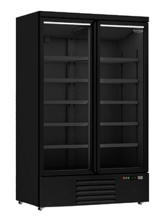 photo 1 réfrigérateur 2 portes en verre noir jde-1000r bl