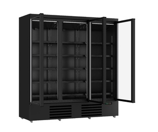 photo 3 réfrigérateur 3 portes en verre noir jde-1530r bl