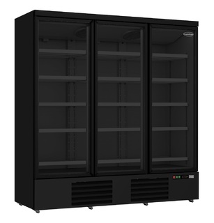photo 1 réfrigérateur 3 portes en verre noir jde-1530r bl