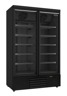 photo 1 congélateur 2 portes en verre noir jde-1000f bl