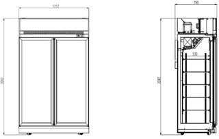 photo 2 congélateur 2 portes en verre noir ins-1000f bl