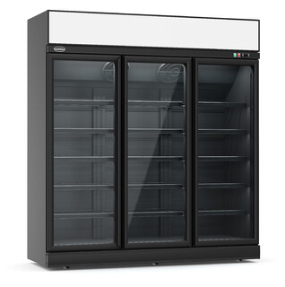 photo 1 congélateur 3 portes en verre noir ins-1530f bl