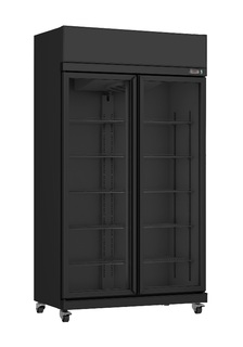 photo 1 réfrigérateur 2 portes en verre noir irm-770 bl