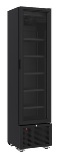 photo 1 réfrigérateur 1 porte en verre noir 221l