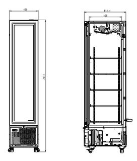 photo 2 réfrigérateur 1 porte en verre noir 348l *transport sur demande*