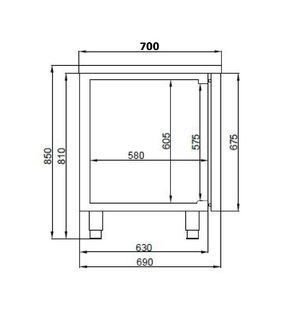 photo 3 table réfrigérée 2 portes excl. moteur