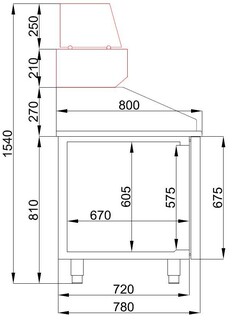 photo 4 table préparation pour pizza 1 porte 5 tiroirs
