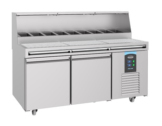 photo 1 table prép pour pizza 2 portes 9x 1/3gn récipient