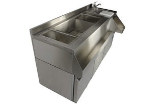 photo 8 table réfrigérée 3 portes avec bar à cocktails