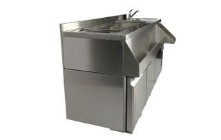 photo 5 table réfrigérée 3 portes avec bar à cocktails