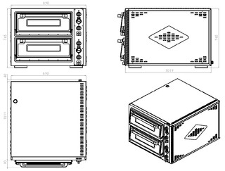 photo 2 four électrique à pizza double 2 x 6