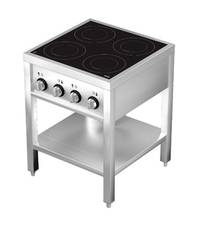 photo 2 cuisinière à induction 4 zones avec essous ouvert