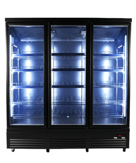 photo 2 réfrigérateur 3 portes en verre noir ceb-1600r bl