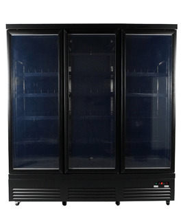 photo 3 réfrigérateur 3 portes en verre noir ceb-1600r bl