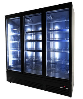 photo 4 réfrigérateur 3 portes en verre noir ceb-1600r bl