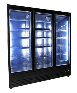 photo 6 réfrigérateur 3 portes en verre noir ceb-1600r bl