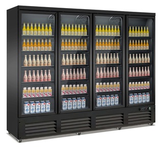 photo 1 réfrigérateur 4 portes en verre noir ceb-2000r bl