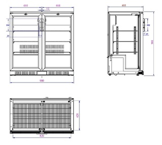 photo 2 arrière bar réfrigérée noir 2 portes