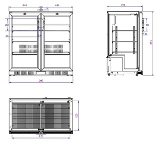 photo 2 arrière bar réfrigérée noir 2 portes