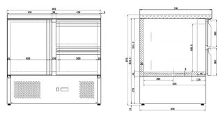 photo 3 table réfrigérée 1 porte/2 tiroirs