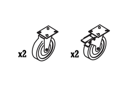 Photo 1 matériel référence KITR4: Kit 4 roulettes pour meuble ou armoire coreco