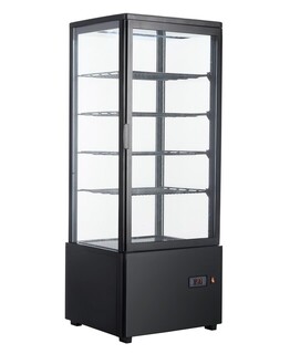 photo 1 vitrine réfrigérée noire 4 faces vitrées 98l