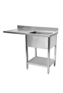 photo 1 plonge inox démontable lave-vaisselle 1 cuve 1 égouttoir gauche 1200 x 600