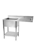 Photo 1 matériel référence 9010073: Plonge inox démontable lave-vaisselle 1 cuve 1 égouttoir DROITE 1200 x 600