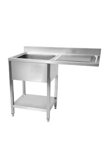 photo 1 plonge inox démontable lave-vaisselle 1 cuve 1 égouttoir droite 1200 x 600