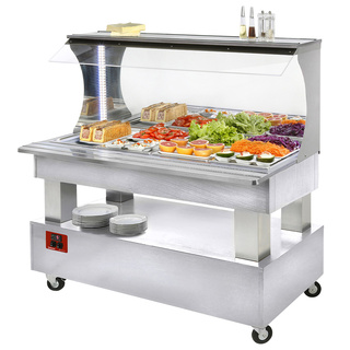 photo 1 buffet - salad bar mural, réfrigéré, 4x gn1/1-150 bois blanc