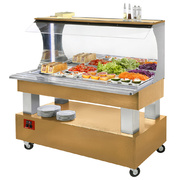 Photo 1 matériel référence ASB4N-D1-R2: Buffet - Salad bar mural, réfrigéré, 4x GN1/1-150 (Bois Chêne clair)