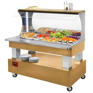 photo 1 buffet - salad bar mural, réfrigéré, 4x gn1/1-150 (bois chêne clair)