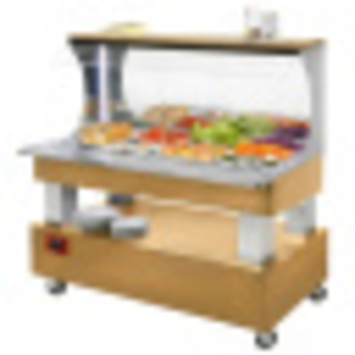 photo 3 buffet - salad bar mural, réfrigéré, 4x gn1/1-150 (bois chêne clair)