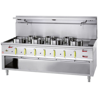 photo 1 fourneau wok 7 brûleurs avec rideau d'eau