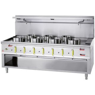 photo 2 fourneau wok 7 brûleurs avec rideau d'eau