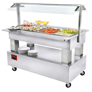 photo 1 buffet - salad bar réfrigéré, 4x gn1/1-150 bois blanc