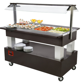 photo 1 buffet - salad bar réfrigéré, 4x gn 1/1-150 bois wengé