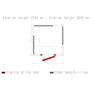 photo 5 chambre iso 80, dim. int. 1830 x 1830 xh 2030 mm (6,8 m³)