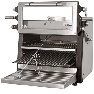 photo 1 four-bbq à charbon, gn 1/1 60 kg/h porte relevable/inox