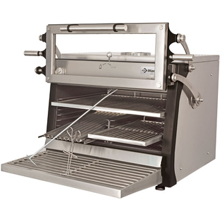 photo 1 four-bbq à charbon, gn 1/1 gn2/4 75 kg/h porte relevable/inox