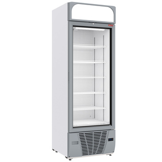 photo 1 vitrine ventilée négative vitrée 496  litres - 6 niveaux avec caisson lumineux - blanche