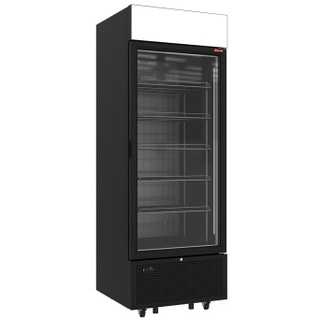 photo 3 vitrine ventilée négative vitrée 646 litres - 6 niveaux avec caisson lumineux - noire