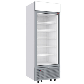 photo 1 vitrine ventilée négative vitrée 646 litres - 6 niveaux avec caisson lumineux - blanche