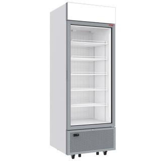 photo 3 vitrine ventilée négative vitrée 646 litres - 6 niveaux avec caisson lumineux - blanche