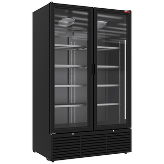 photo 1 vitrine ventilée positive 1142 litres, 2 portes battantes - noire