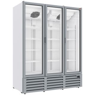 photo 3 vitrine ventilée positive 1455 litres, 3 portes battantes - blanche