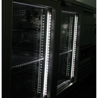 photo 4 table frigorifique ventilée, 3 portes vitrées gn 1/1, 405 lit.