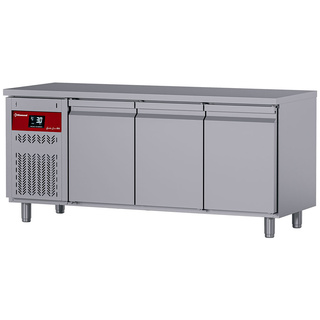 photo 1 table frigorifique ventilée, 3 portes gn 1/1, 405 lit. groupe a gauche
