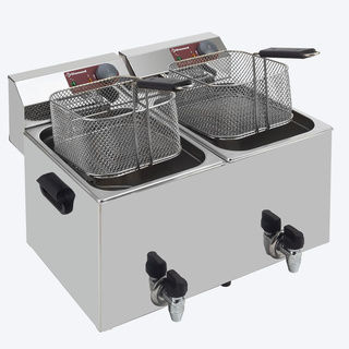 photo 2 friteuse de table électrique 2x 8 litres   robinet de vidange