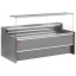 photo 3 comptoir vitrine réfrigéré à vitre droite 90°, ventilé, avec réserve - gris